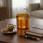 כוס טוקיו 260 מ"ל לצד מחשב וציוד משרדי באווירה יוקרתית.