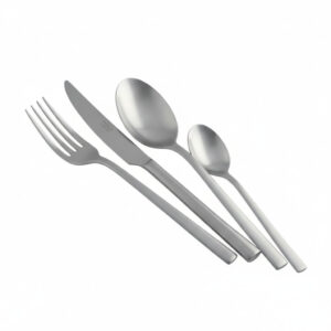 סט סכו"ם 24 חלקים Salvinelli דגם 250 Ice בגימור מט יוקרתי על רקע לבן.