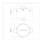 פירוט נתונים טכניים של סיר Grano: עמידות בתנור עד 260 מעלות ומתאים לאינדוקציה.