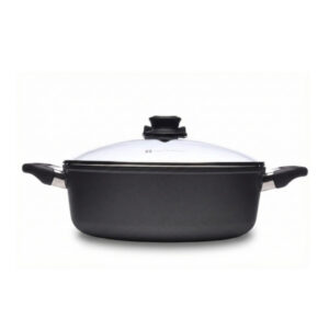 סיר סוטאז' Swiss Diamond דגם XD בקוטר 28 ס"מ ונפח 5 ליטר – מבט חזיתי.