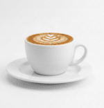 סט 2 ספלי קפה עם תחתית פורצלן לבן מבריק RAK Barista על רקע לבן זוג כוסות קפה 200 מ"ל עם תחתיות מבית RAK על רקע נקי סט ספלי קפה מעוצבים עם תחתית מפורצלן דגם באריסטה צילום מוצר כוסות קפה איכותיות עם תחתית של RAK בגימור מבריק על רקע לבן סט ספלי פורצלן לקפה כולל תחתית ארגונומית על רקע לבן