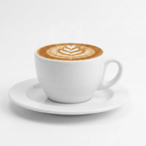 סט 2 ספלי קפה עם תחתית פורצלן לבן מבריק RAK Barista על רקע לבן זוג כוסות קפה 200 מ"ל עם תחתיות מבית RAK על רקע נקי סט ספלי קפה מעוצבים עם תחתית מפורצלן דגם באריסטה צילום מוצר כוסות קפה איכותיות עם תחתית של RAK בגימור מבריק על רקע לבן סט ספלי פורצלן לקפה כולל תחתית ארגונומית על רקע לבן